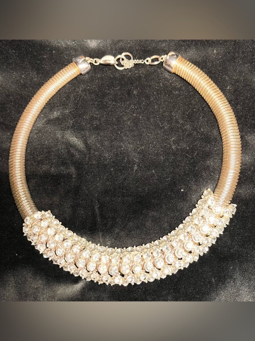 Traci Lynn Rhinestone Statement Collar Necklace Silver/gold Tone Sparkle Choker